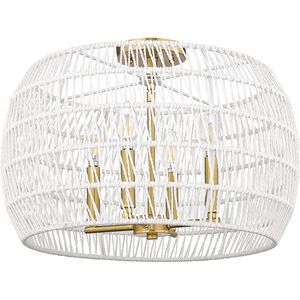 Ellie 4 Light 19 inch Modern Brushed Gold Semi-Flush Ceiling Light